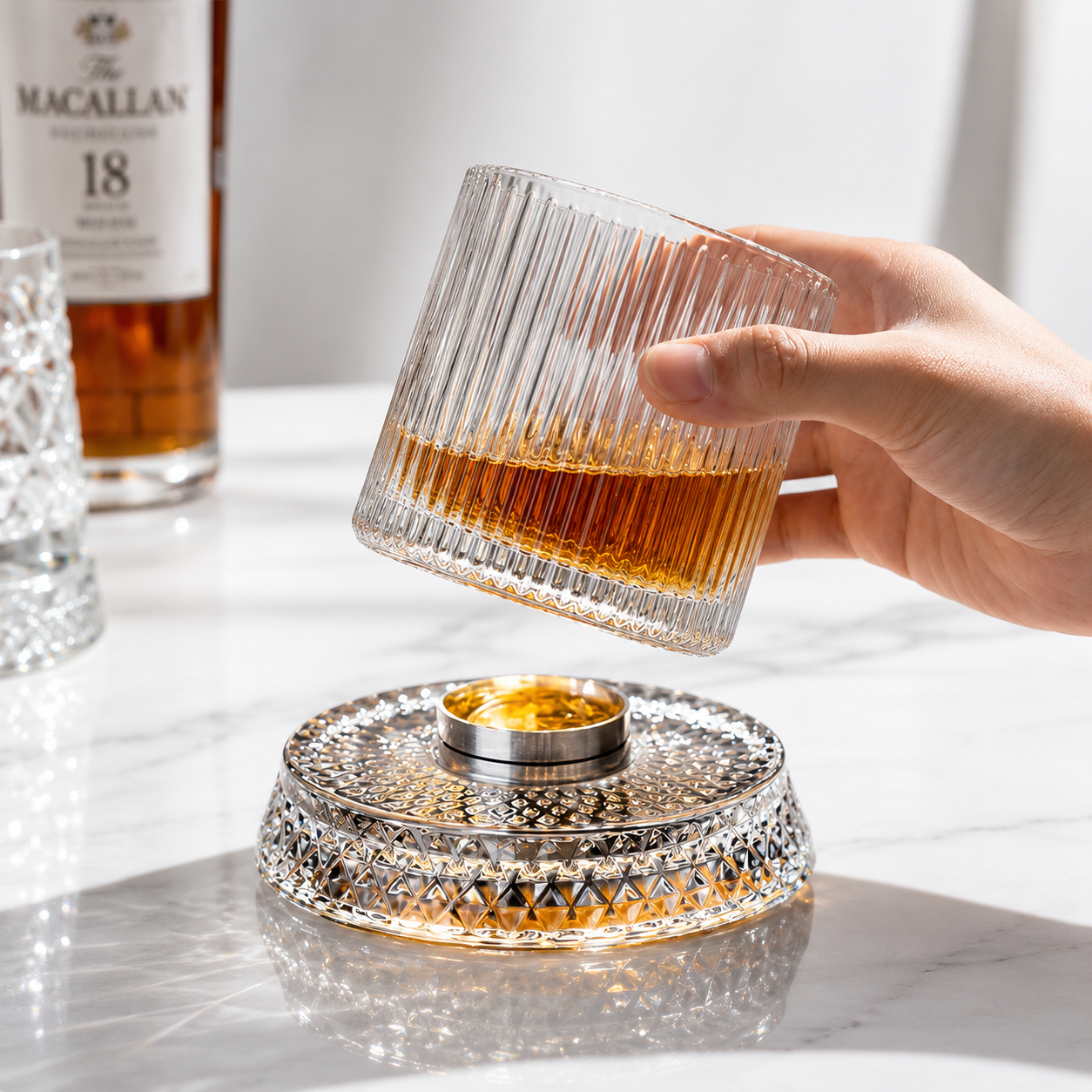 Roundel™ Rotating Whiskey Glass